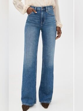 Alice and Olivia High-Rise Wide-Leg Women's Jeans - Blue